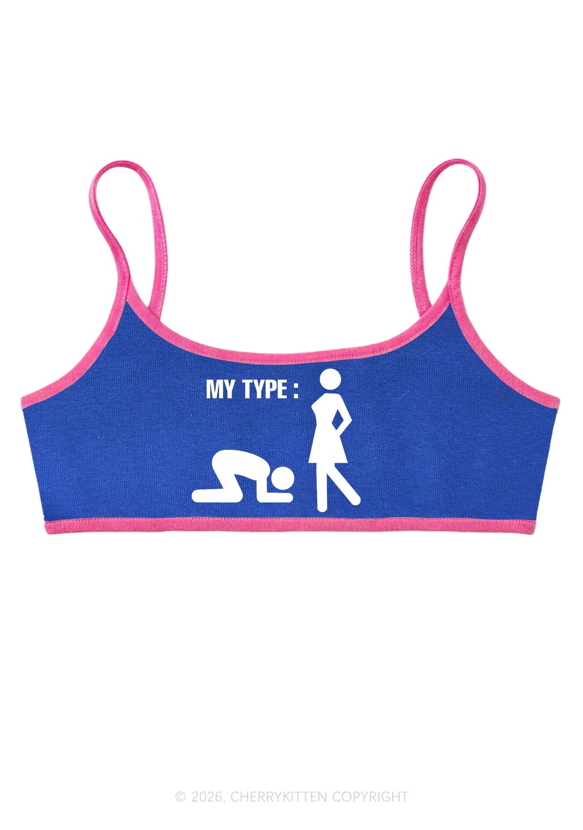 My Type Kneeling Male Y2K Super Crop Cami Cherrykitten