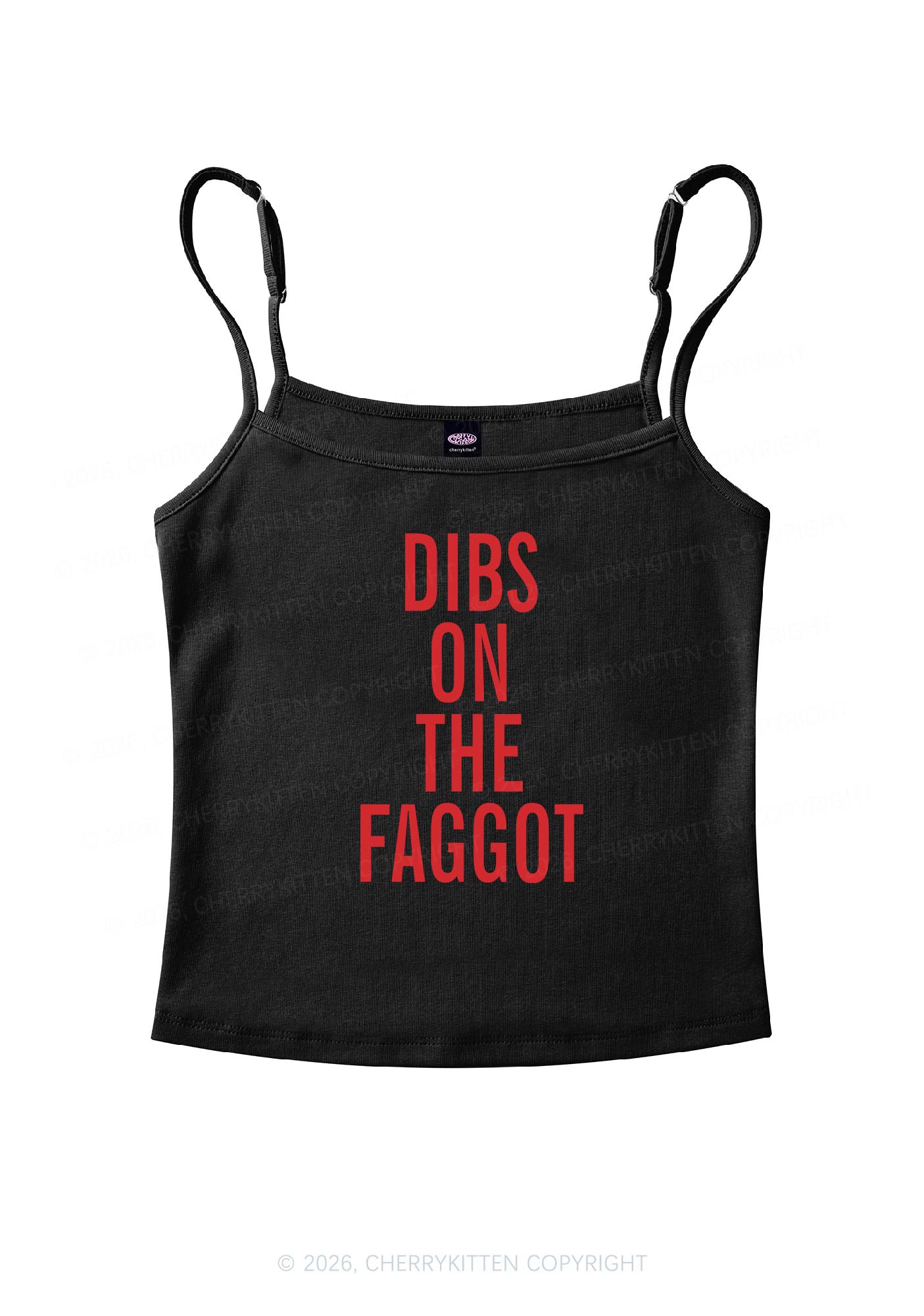 Dibs On The Faggot Pride Y2K Spaghetti Strap Cami Cherrykitten