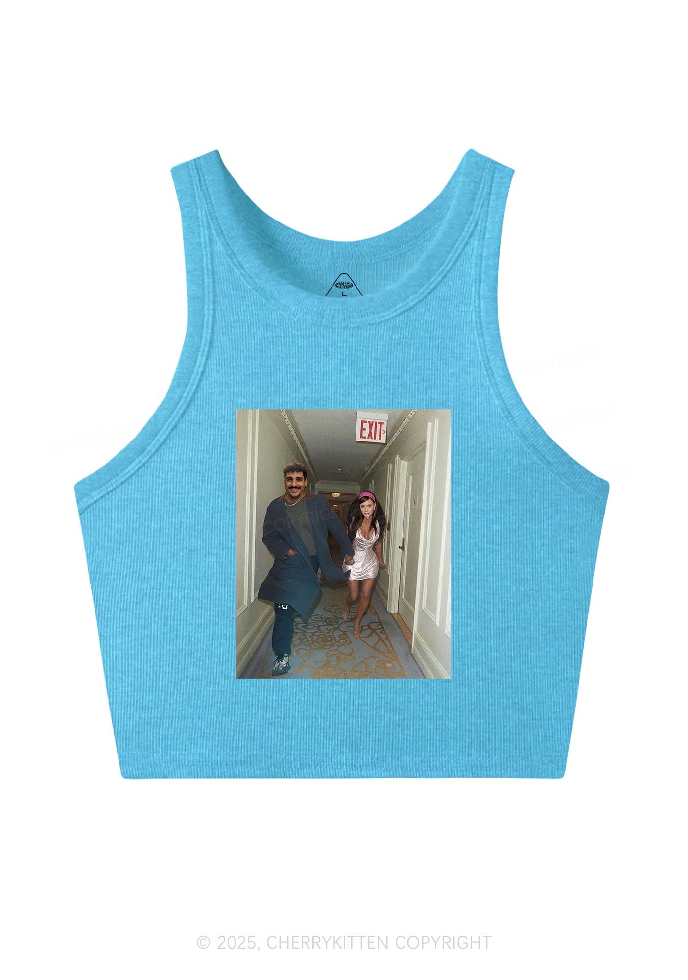 Custom Famous Hallway Photo Y2K Crop Tank Top Cherrykitten