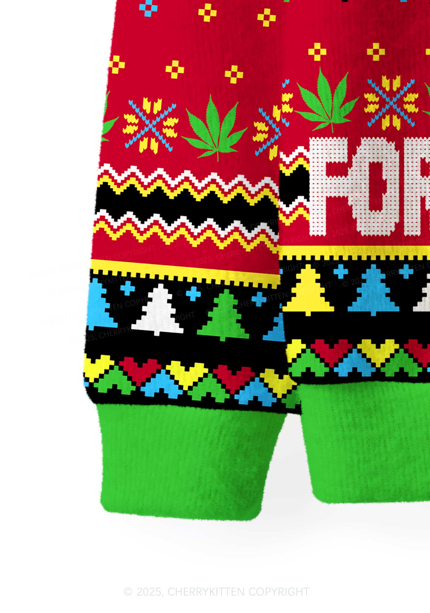 I Be High Y2K Christmas Cardigan Knit Sweatshirt Cherrykitten