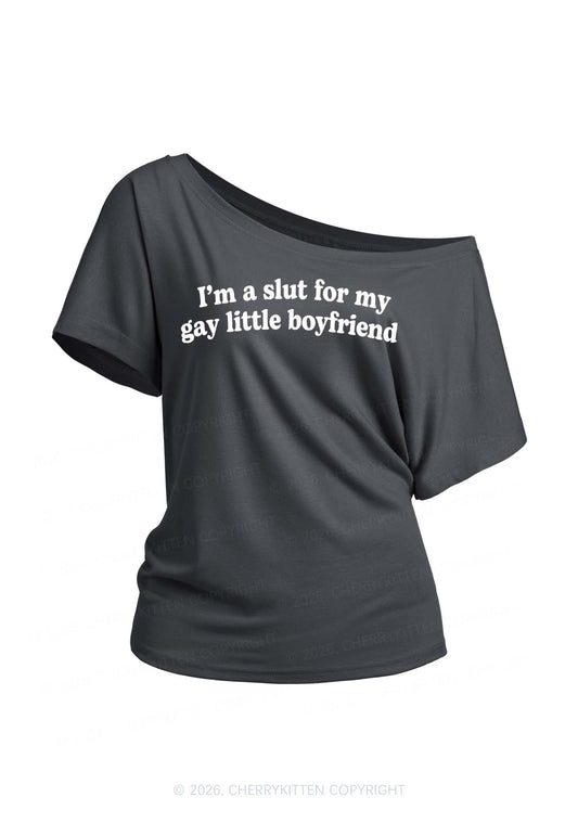 Slxt For My Gay BF Y2K Off Shoulder Tee Cherrykitten