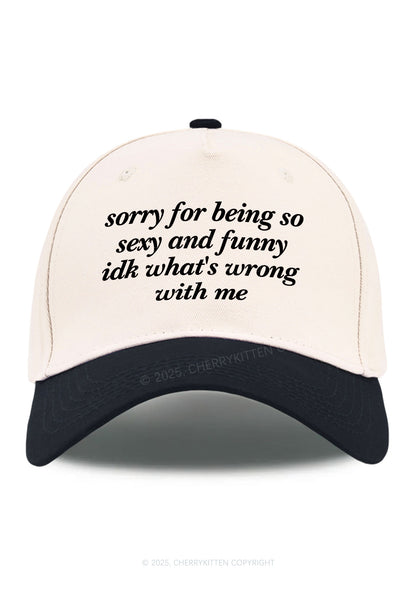 Sorry For Being So Funny Y2K Color Block Baseball Cap Cherrykitten