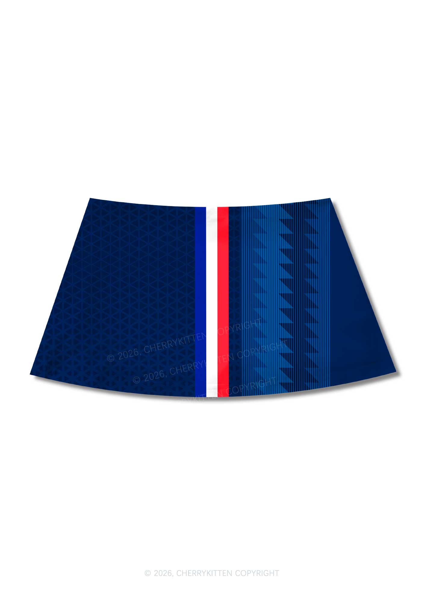 Red White Blue Stripe Y2K Print Mini Skirt Cherrykitten