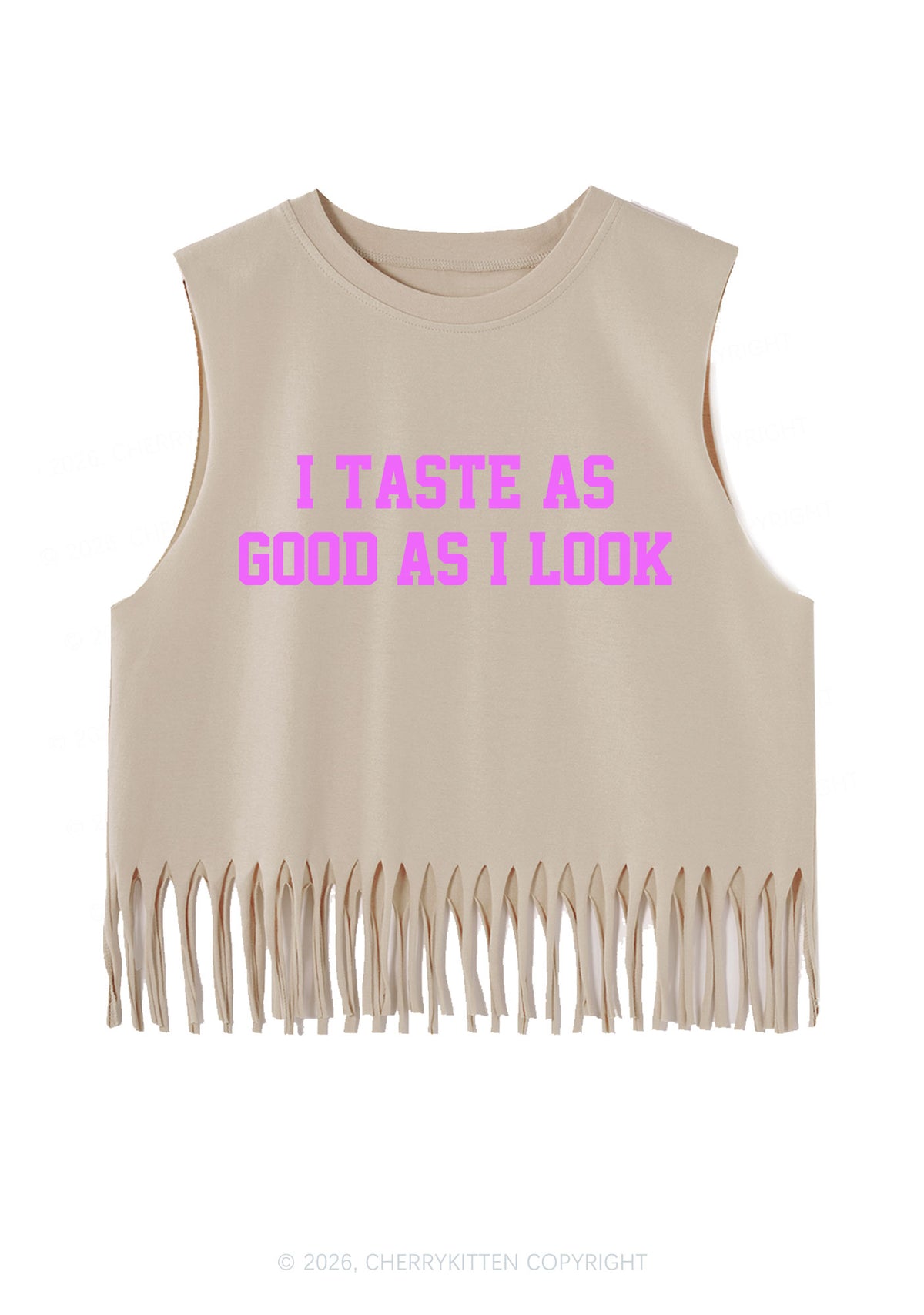 Taste Good Y2K Fringe Tank Top Cherrykitten