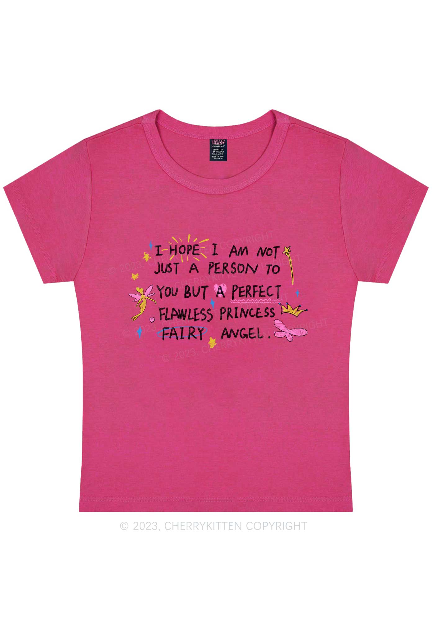 Curvy Flawless Princess Y2K Baby Tee Cherrykitten