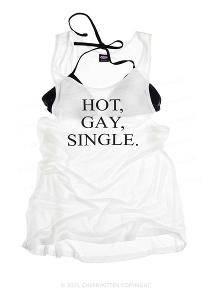 Hot Gay Single Pride Y2K Sheer Boyfriend Tank Cherrykitten