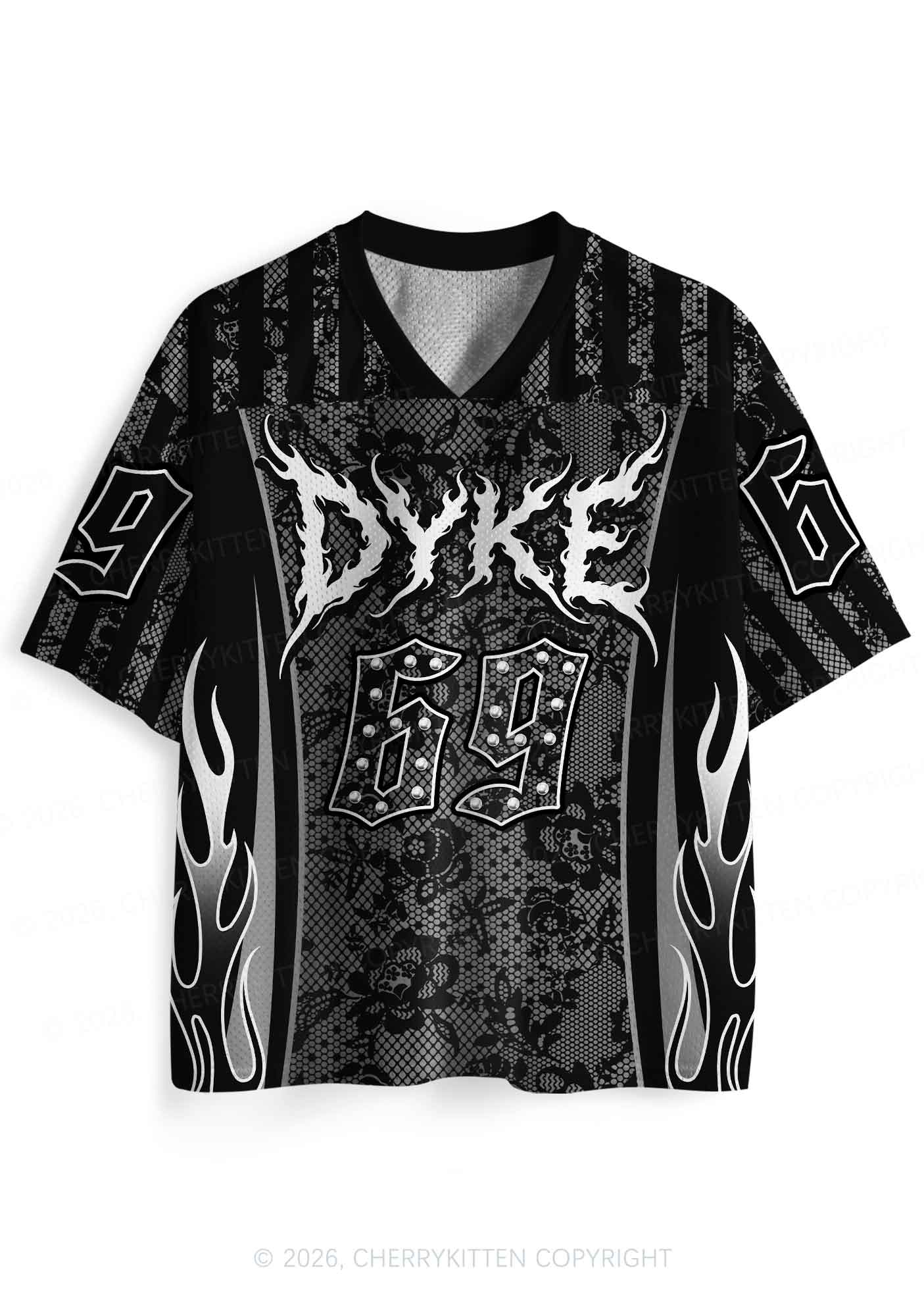Punk Rivets Dyke Pride Y2K Sport Jersey Shirts Cherrykitten