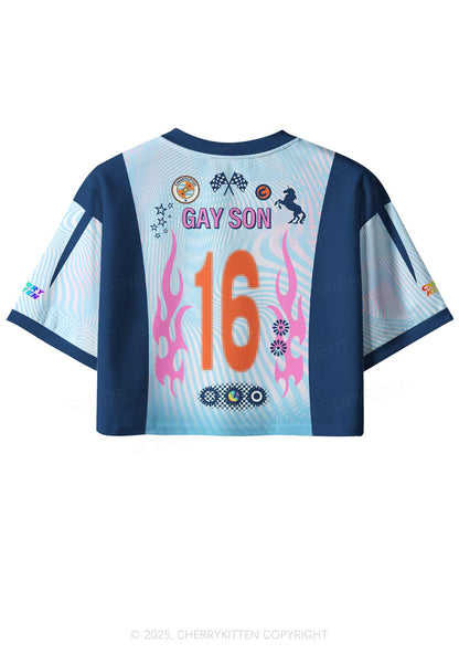 Custom Gay Son Pride Y2K Crop Sport Jersey Shirts Cherrykitten