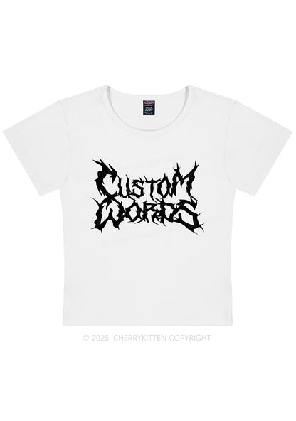 Curvy Custom Text Punk Font Y2K Baby Tee Cherrykitten