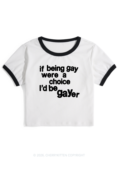I Would Be Gayer Pride Y2K Ringer Tee Cherrykitten