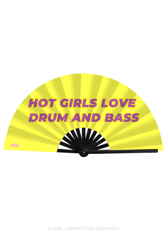 Hot Girls Love DnB Y2K Rave Hand Fan Cherrykitten