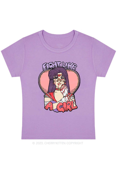 Purple Hair Girl Halloween Y2K Baby Tee Cherrykitten