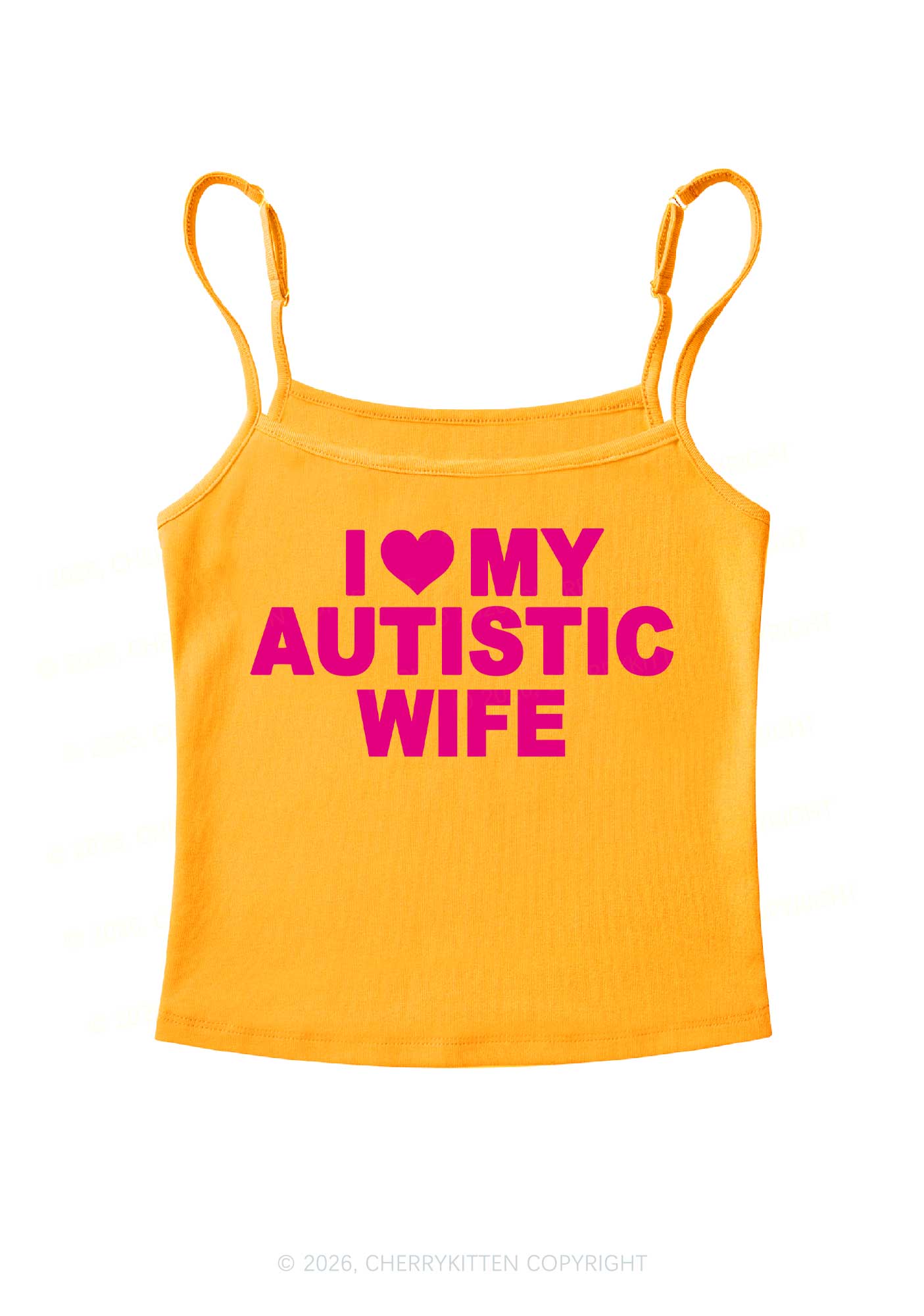 I Love My Autistic Wife Y2K Spaghetti Strap Cami Cherrykitten