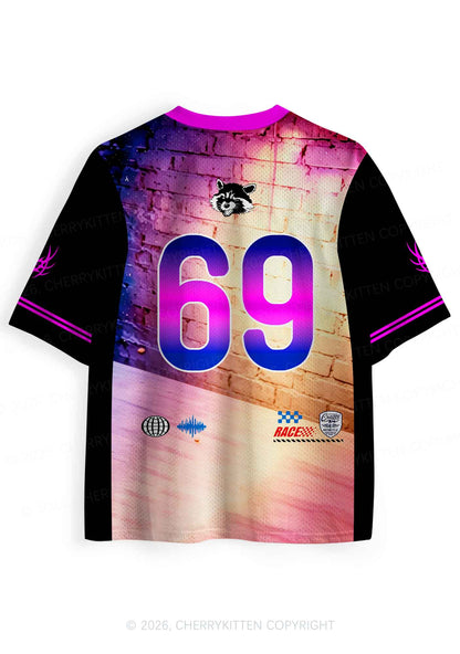 Club DJ Raccoon Y2K Sport Jersey Shirts Cherrykitten