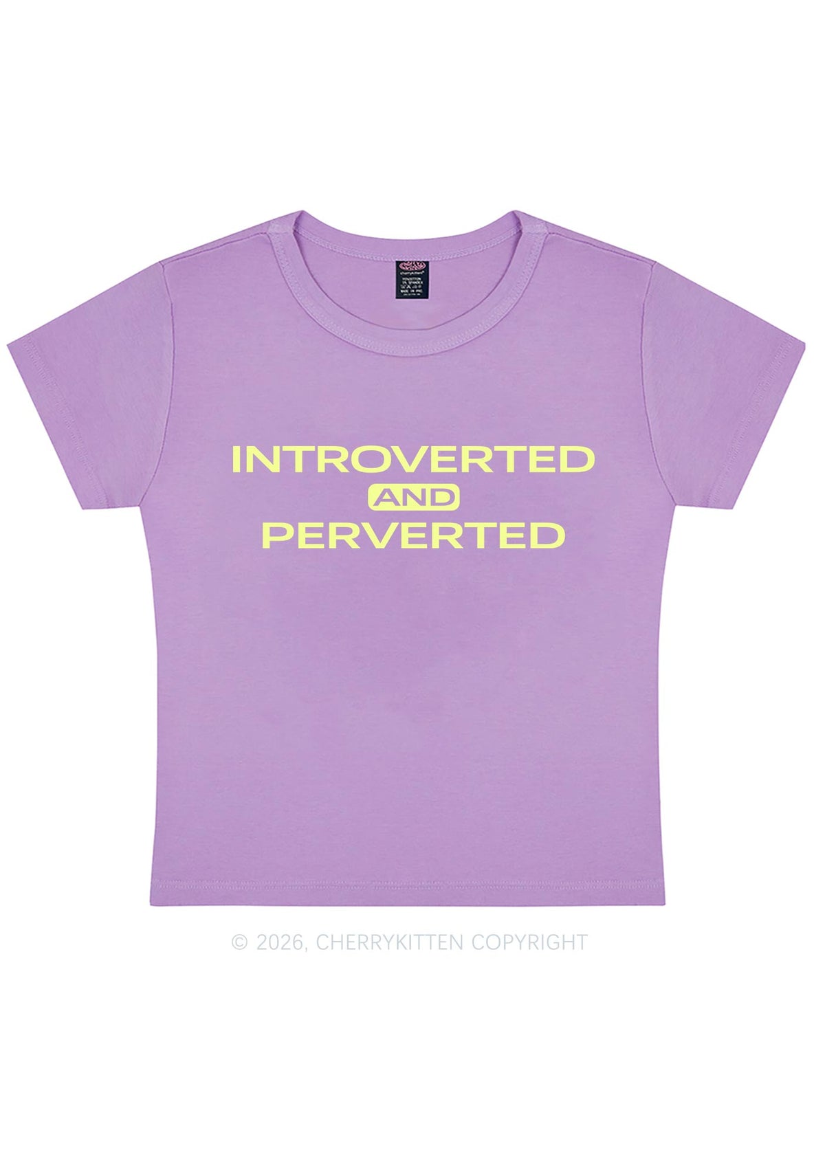 Introverted And Perverted Y2K Baby Tee Cherrykitten