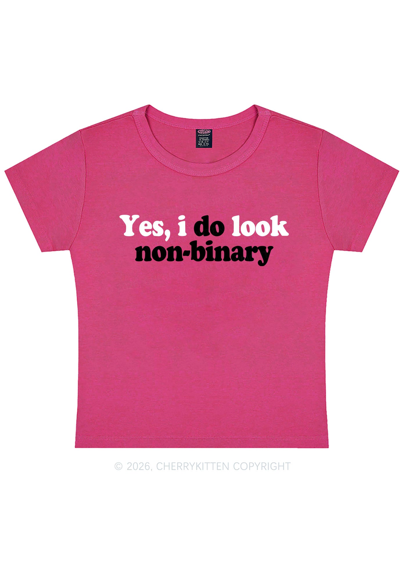 I Do Look Nonbinary Pride Y2K Baby Tee Cherrykitten