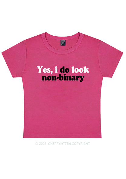 I Do Look Nonbinary Pride Y2K Baby Tee Cherrykitten