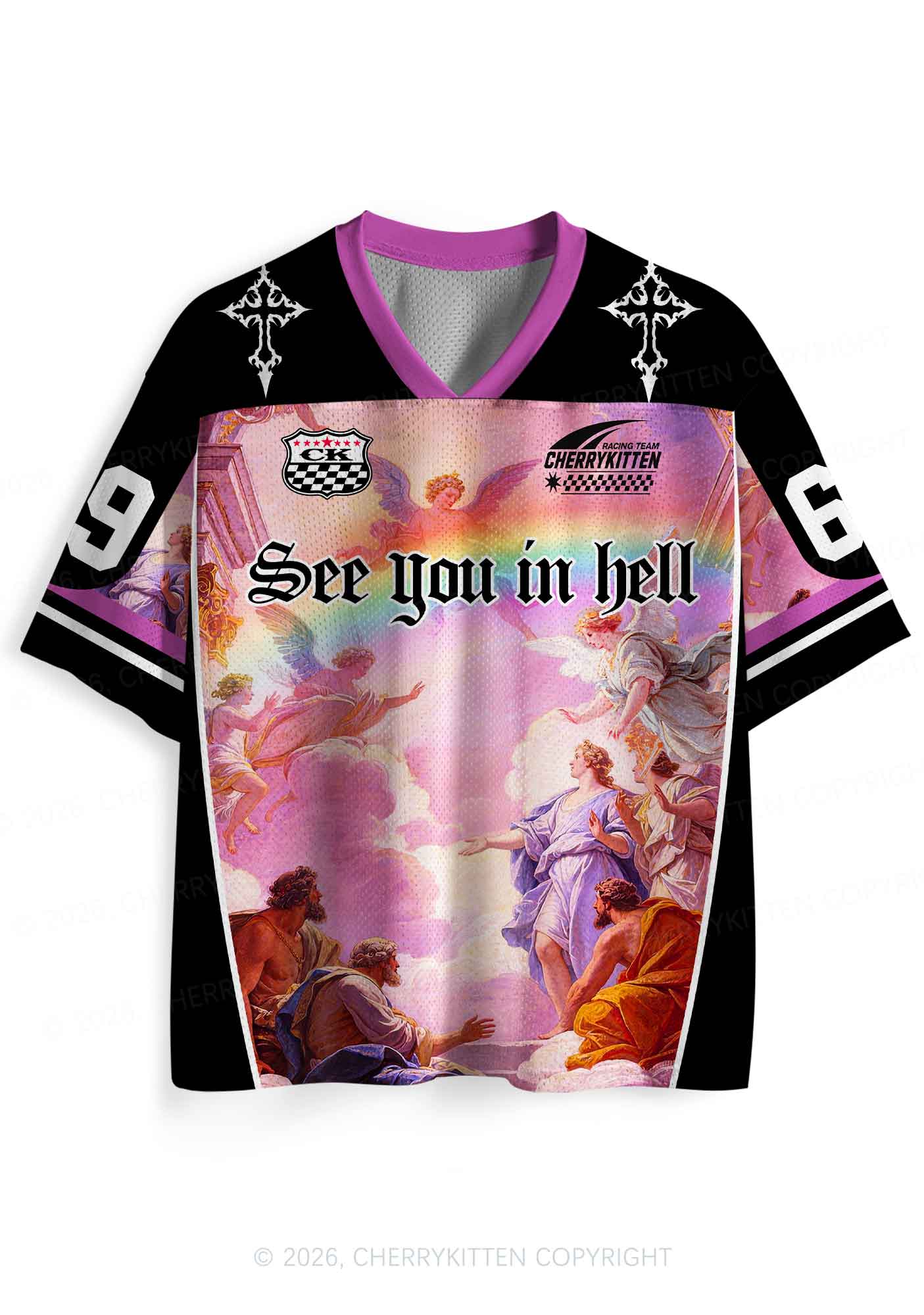 See You In Hell Angel Pride Y2K Sport Jersey Shirts Cherrykitten