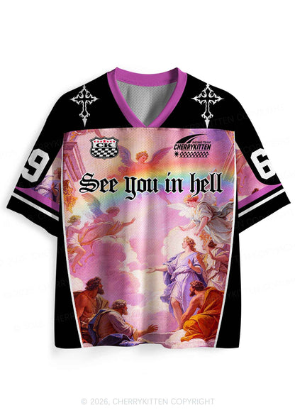 See You In Hell Angel Pride Y2K Sport Jersey Shirts Cherrykitten