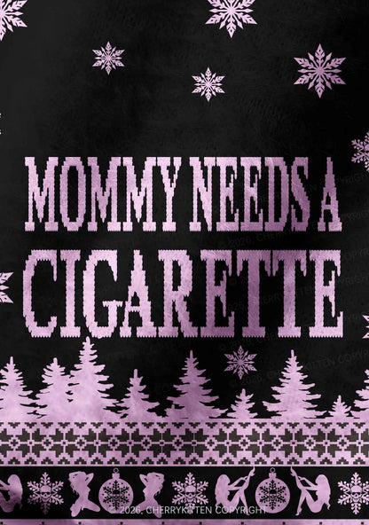 Mommy Needs A Cigarette Y2K Print Knit Beanie Cherrykitten