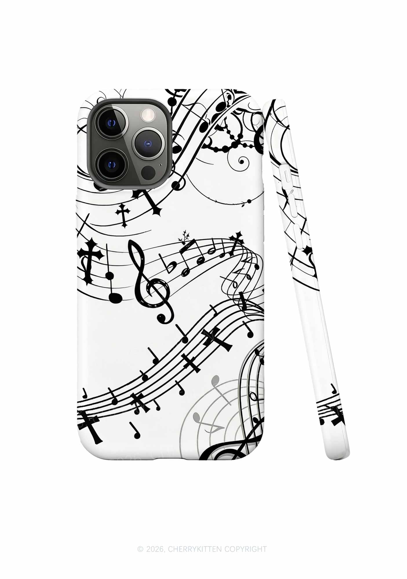 Halloween Gothic Music Note Cross Bat Y2K Phone Case Cherrykitten