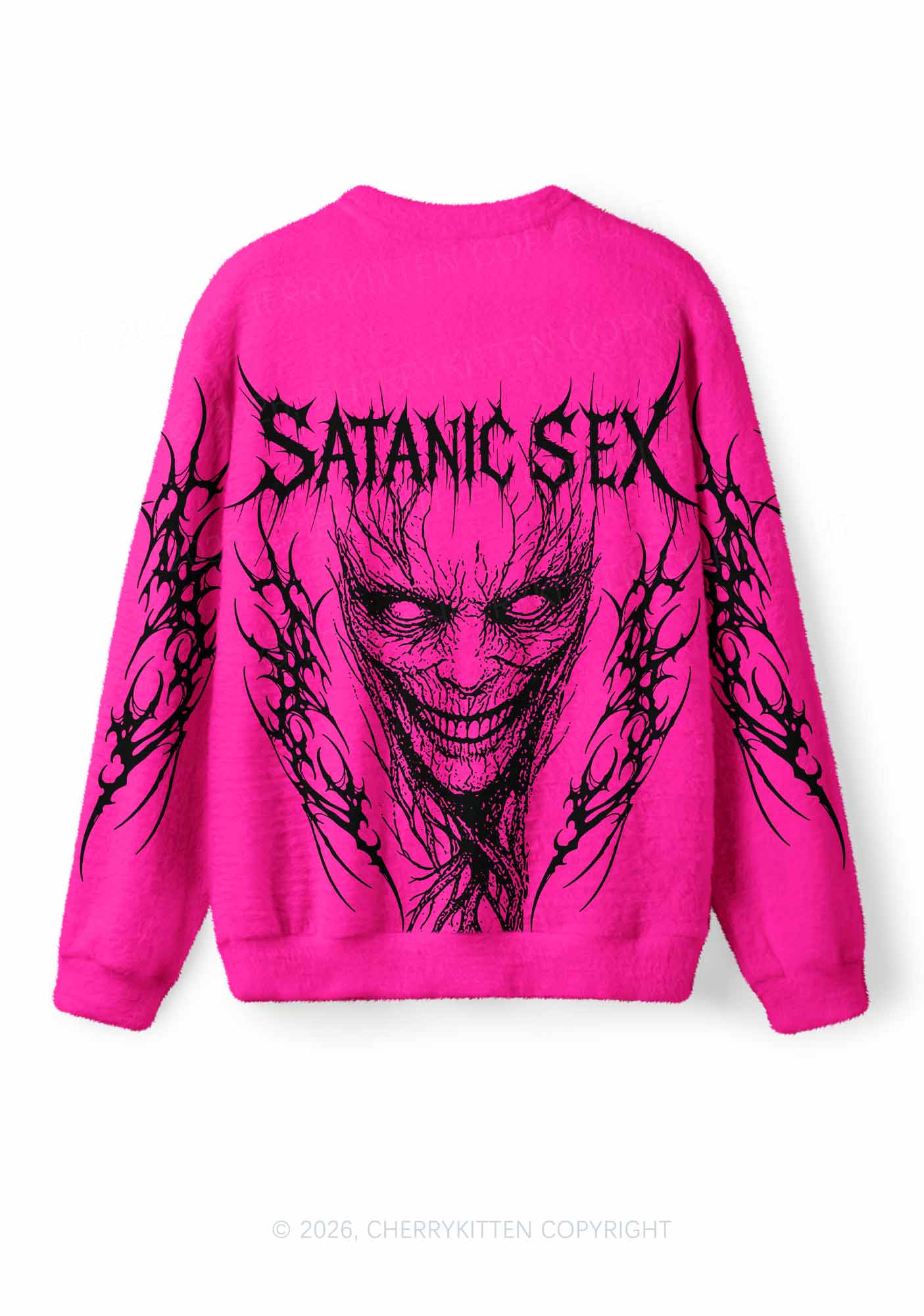 Halloween Satanic Sx Y2K Knit Sweatshirt Cherrykitten