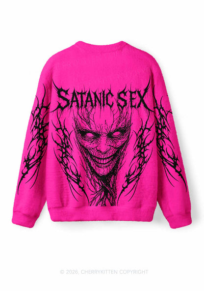 Halloween Satanic Sx Y2K Knit Sweatshirt Cherrykitten
