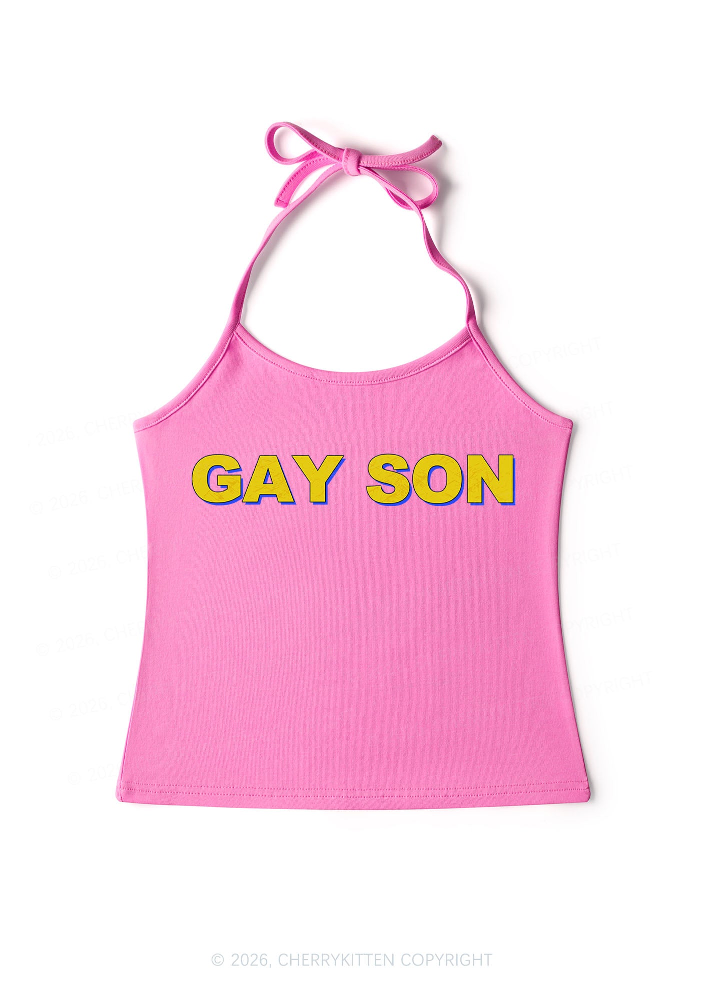 Gay Son Pride Y2K Halter Neck Cami Cherrykitten