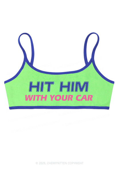 Hit Him With Your Car Y2K Super Crop Cami Cherrykitten