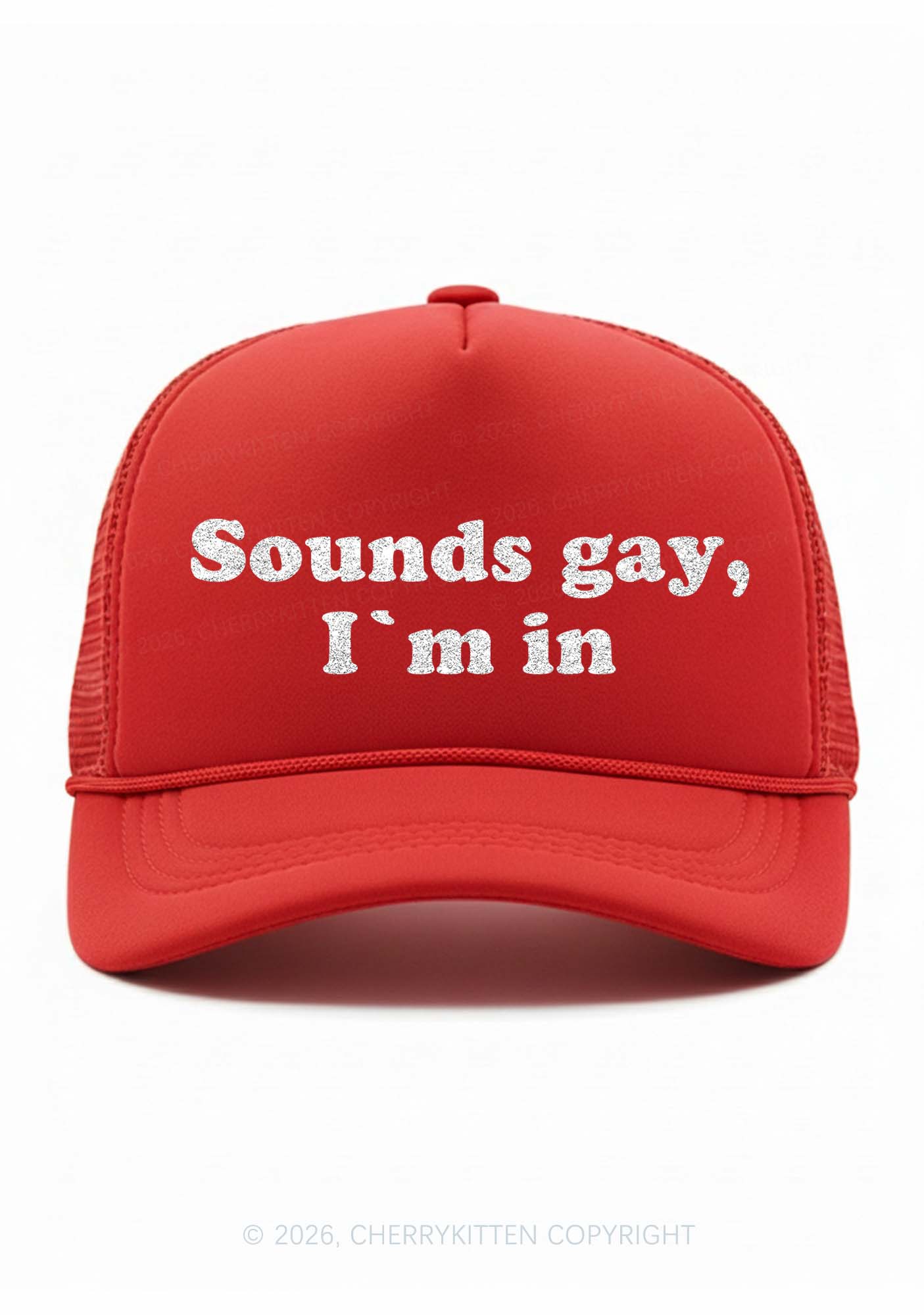 Glitter Sounds Gay Im In Pride Y2K Trucker Hat Cherrykitten