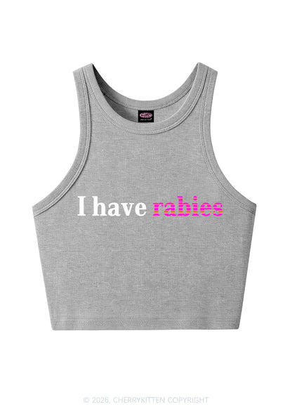 I Have Rabies Y2K Crop Tank Top Cherrykitten