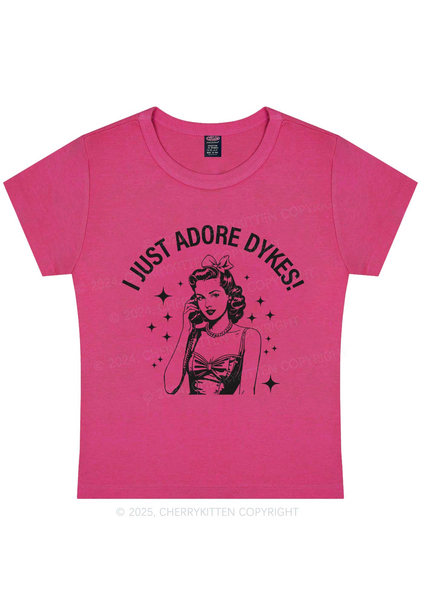 I Just Adore Dykes Y2K Baby Tee Cherrykitten
