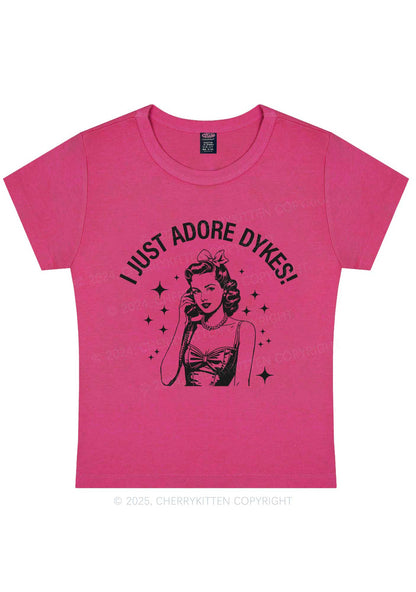 I Just Adore Dykes Y2K Baby Tee Cherrykitten