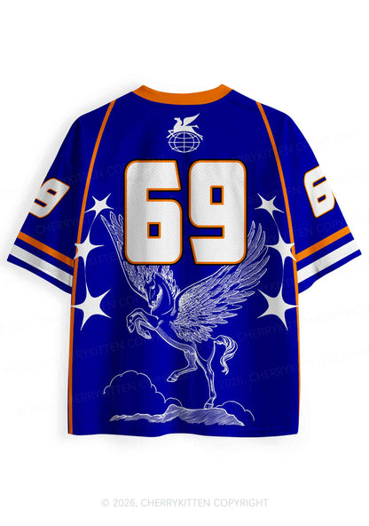 Dark Blue Live Laugh Lobotomy Y2K Sport Jersey Shirts Cherrykitten