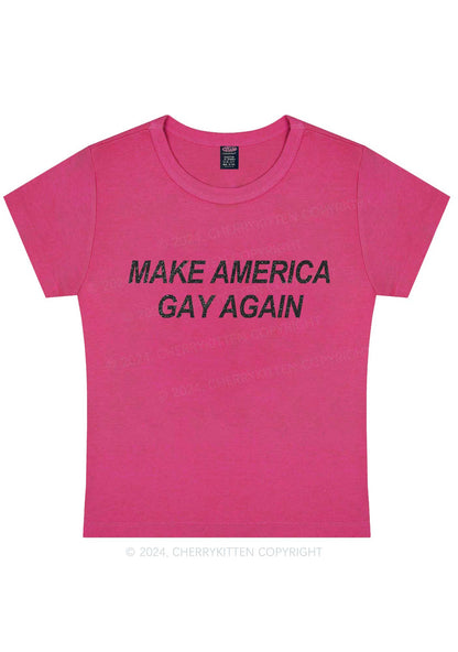 Make America Gay Again Y2K Baby Tee Cherrykitten