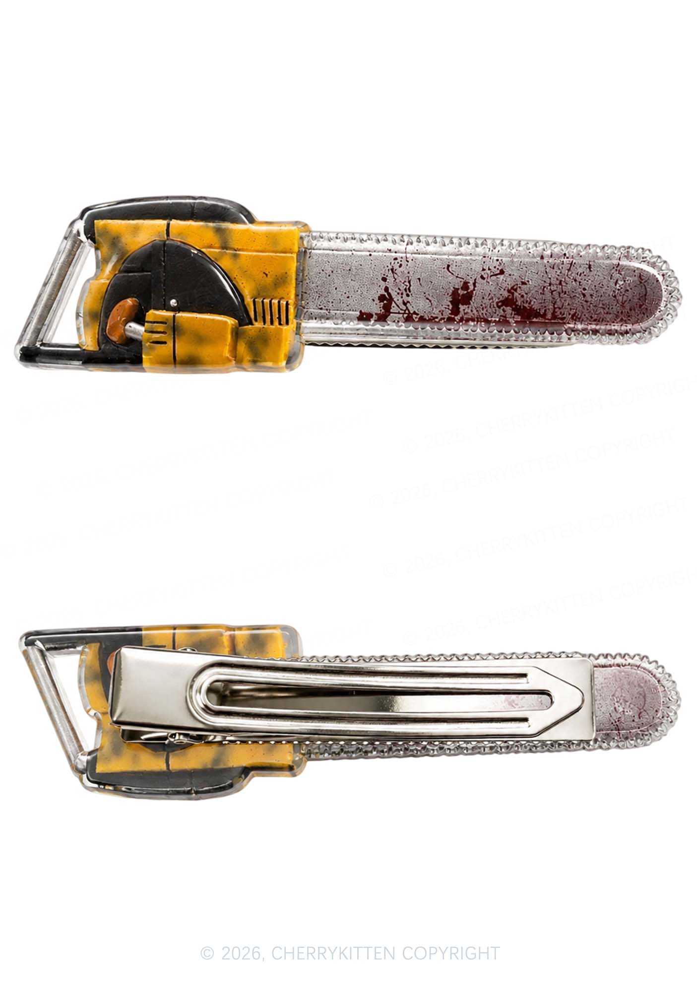 Halloween Chainsaw Y2K Acrylic Duckbill Hair Clips Cherrykitten