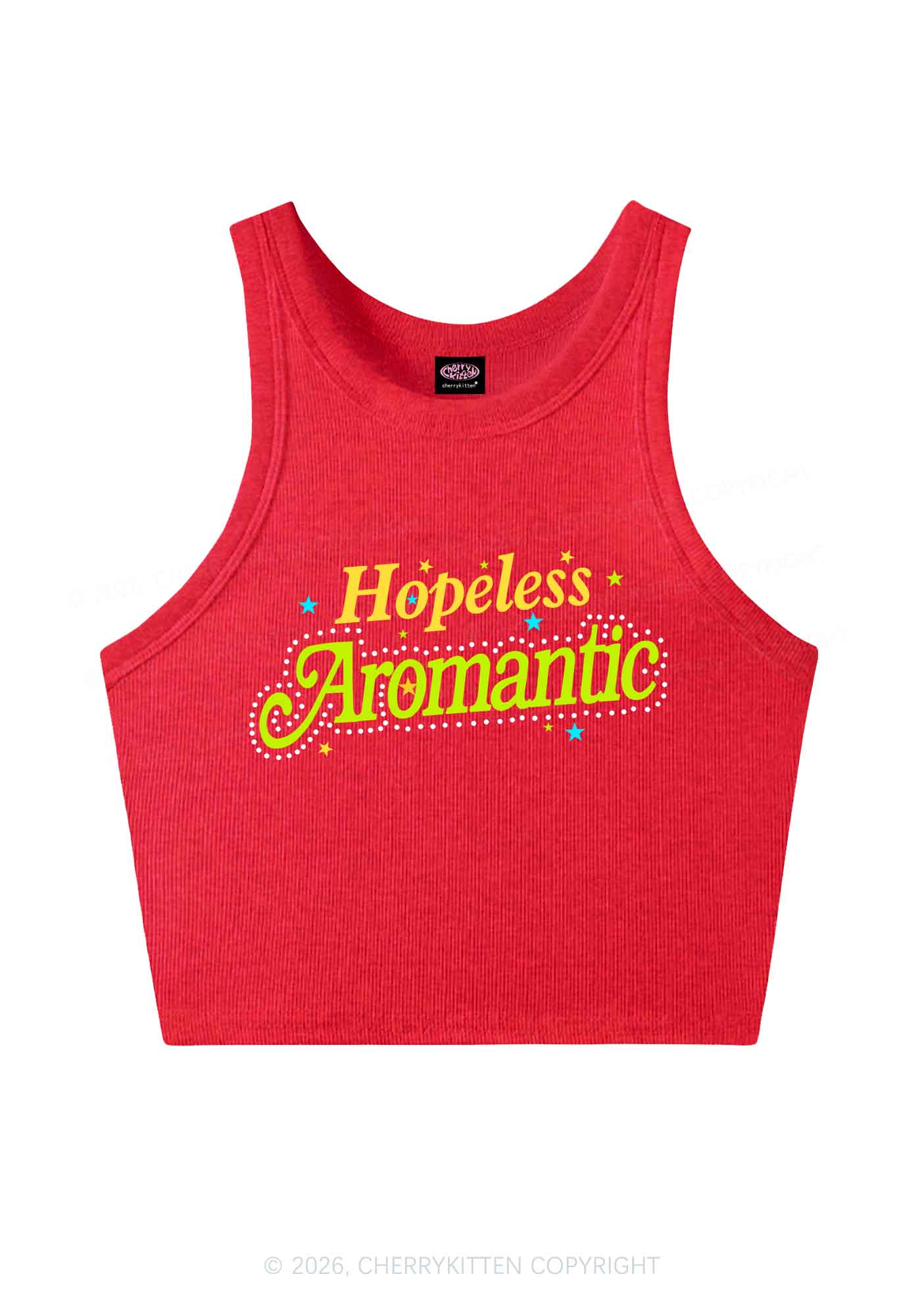 Hopeless Aromantic Pride Y2K Crop Tank Top Cherrykitten