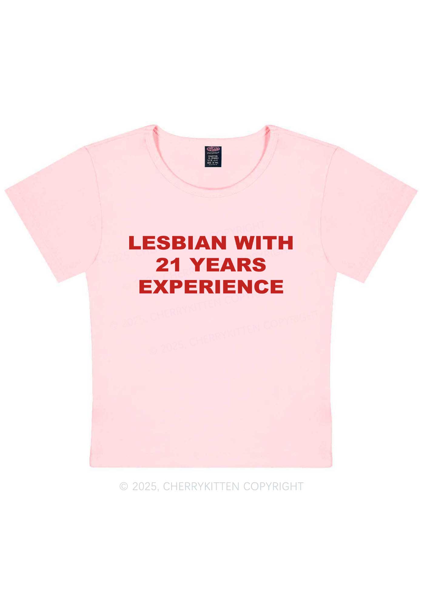 Custom Lesbian Experience Pride Y2K Baby Tee Cherrykitten