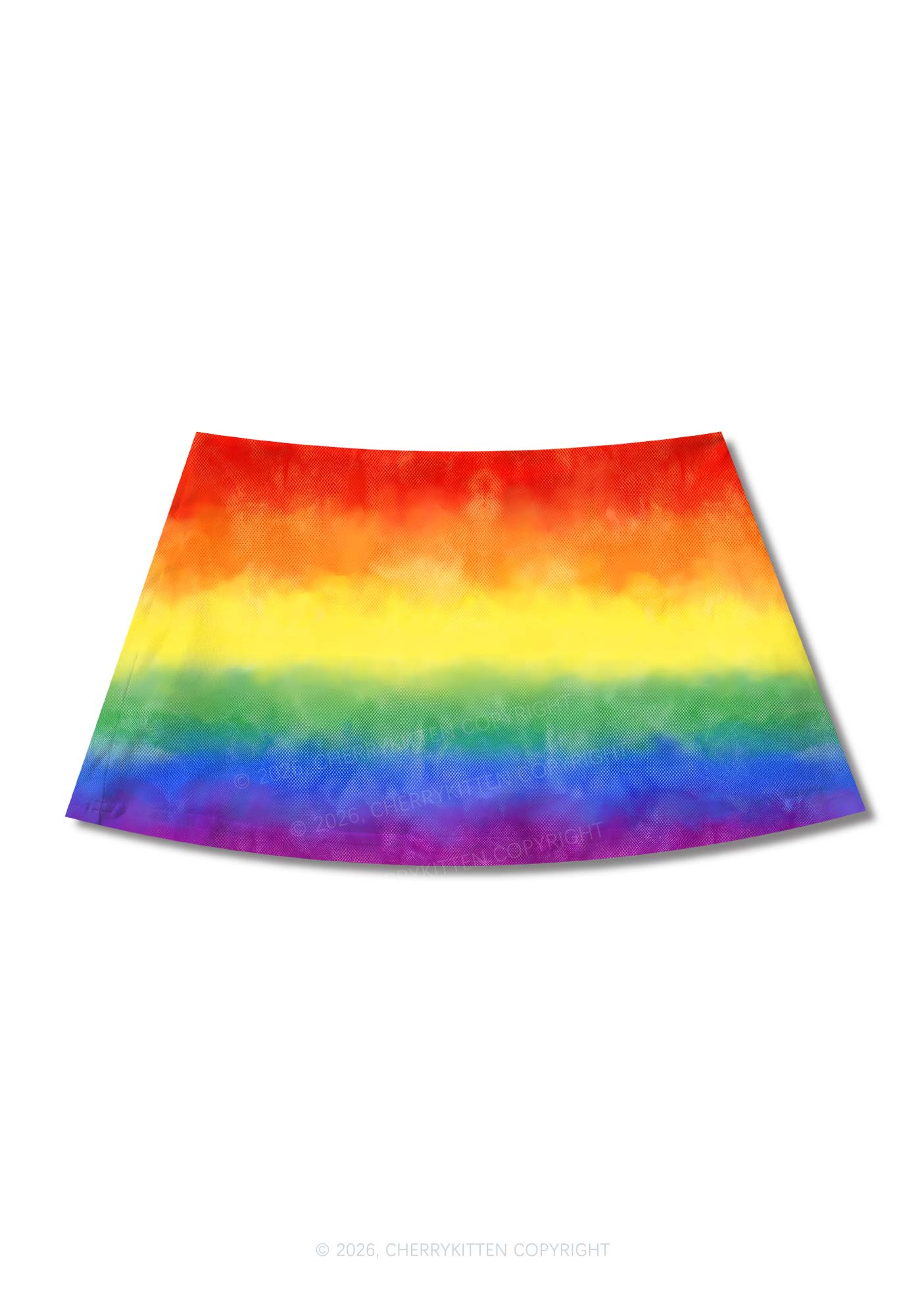 Rainbow Flag Pride Y2K Print Mini Skirt Cherrykitten