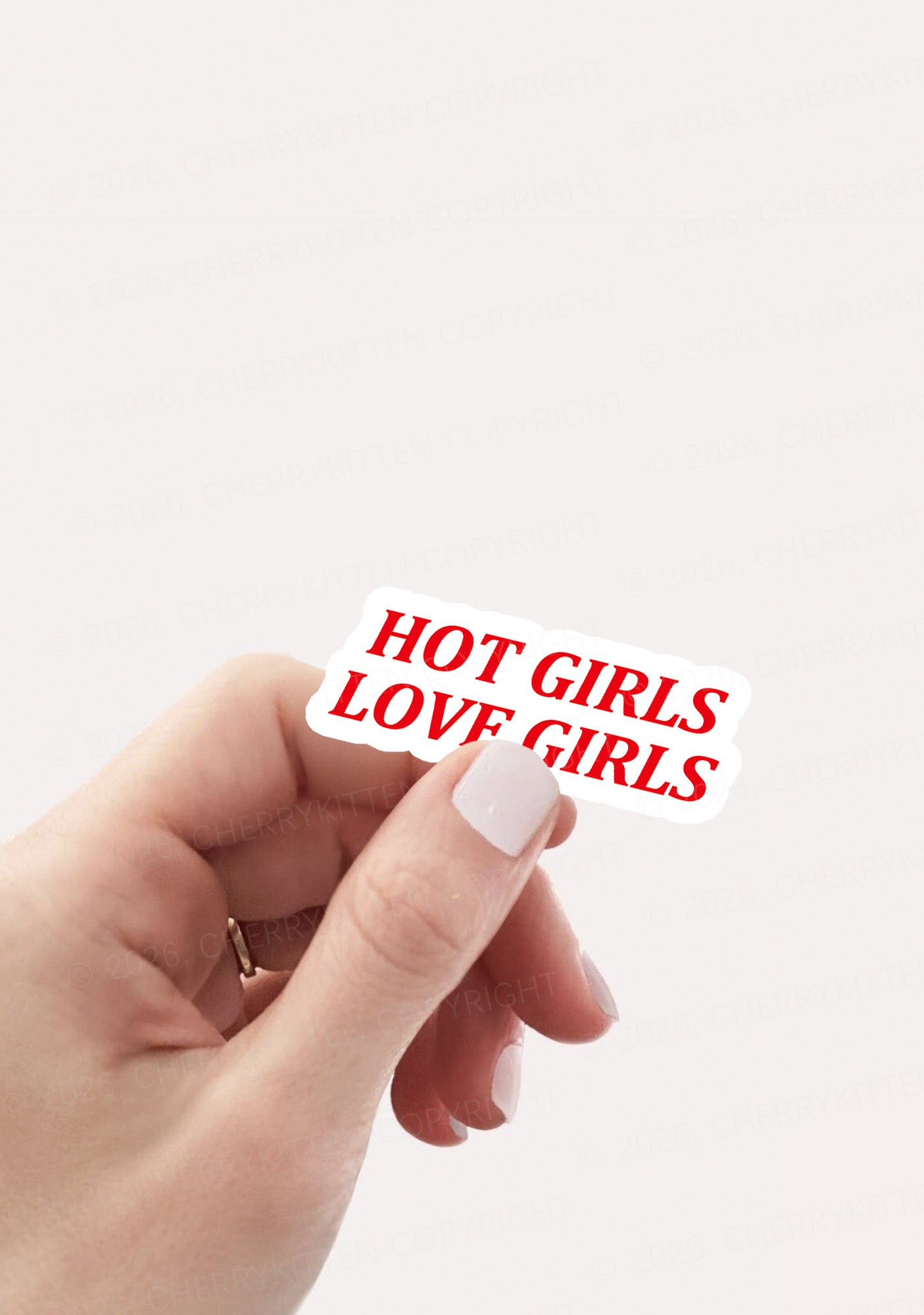 Hot Girls Love Girls Pride 1pc Y2K Sticker Cherrykitten