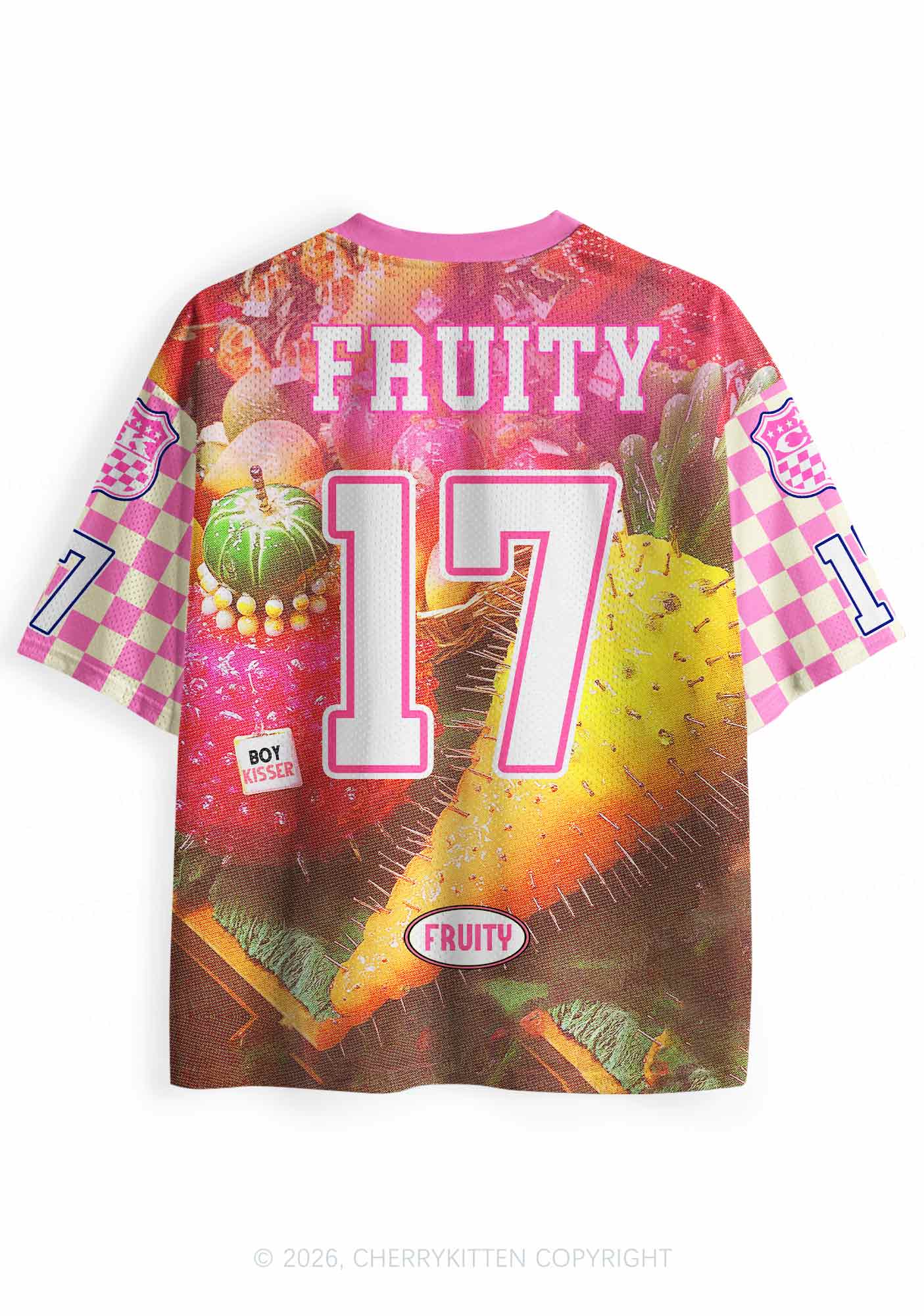 Pink Fruity Pride Y2K Sport Jersey Shirts Cherrykitten