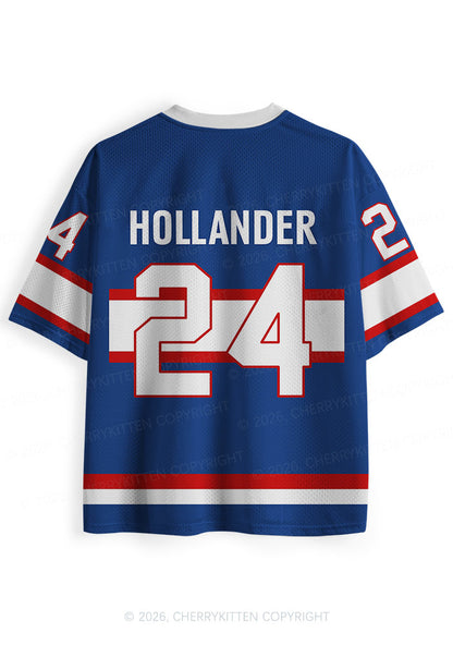 Blue Hockey HR Y2K Sport Jersey Shirts Cherrykitten