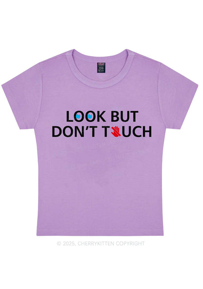 Look Dont Touch Y2K Baby Tee Cherrykitten
