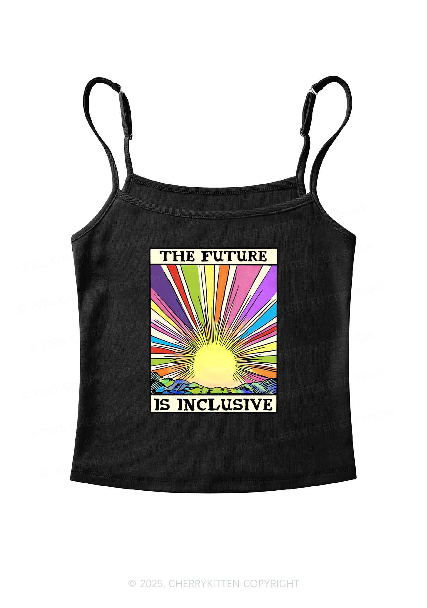 The Future Is Inclusive Pride Y2K Spaghetti Strap Cami Cherrykitten