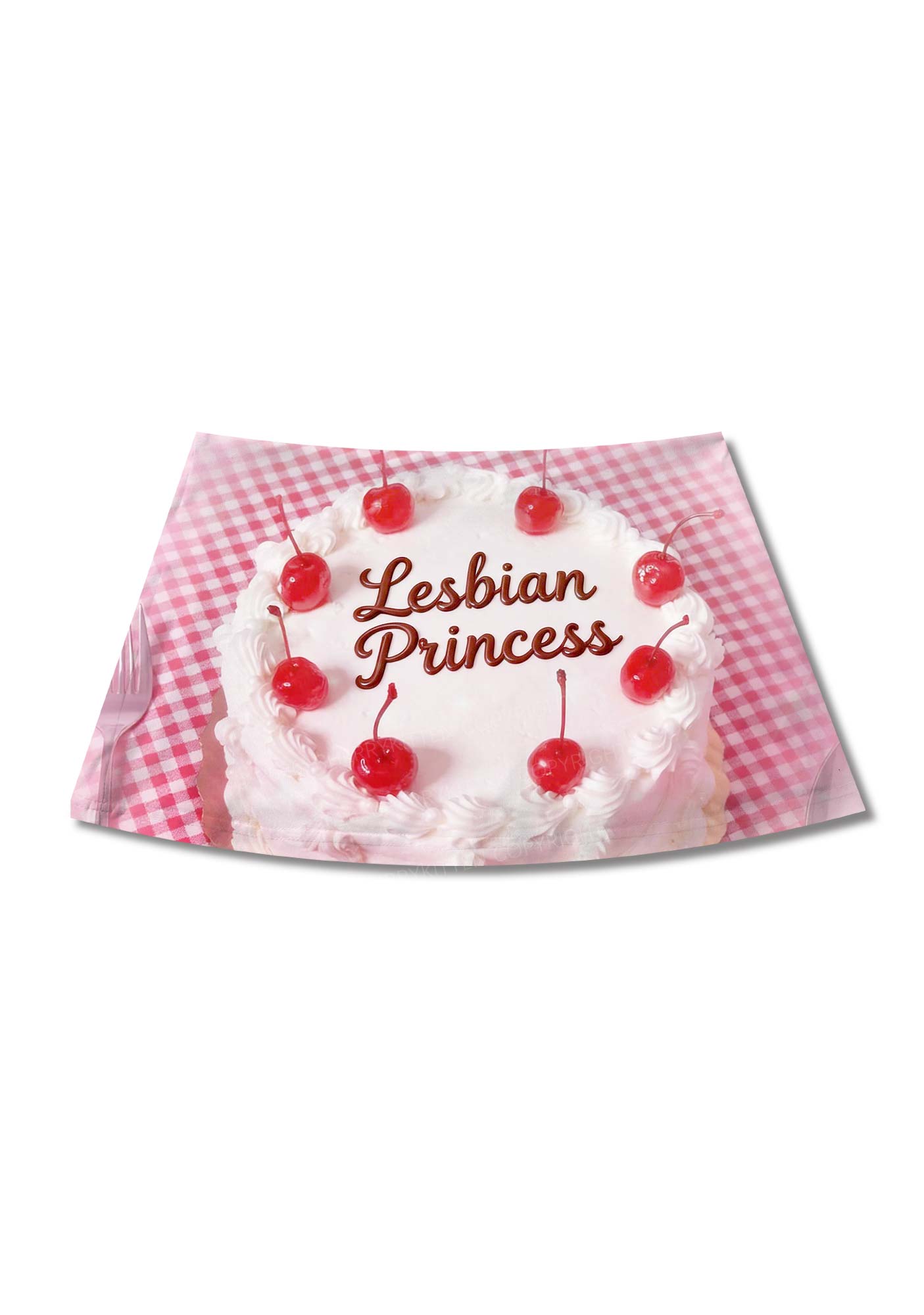 Blush Lesbian Princess Cake Pride Y2K Print Mini Skirt Cherrykitten