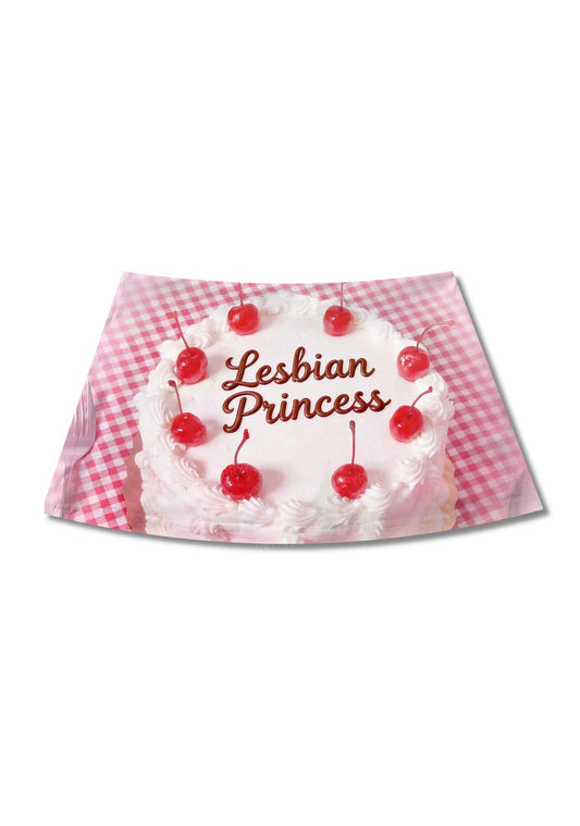 Blush Lesbian Princess Cake Pride Y2K Print Mini Skirt Cherrykitten