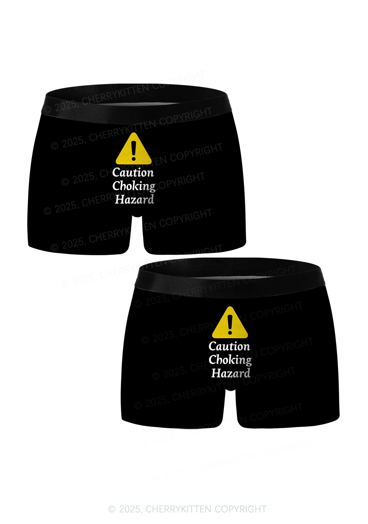 Caution Choking Hazard Valentine's Day Y2K Print Couples Boxer Briefs Set Cherrykitten