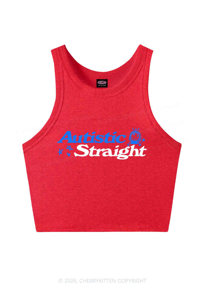 Autistic Straight Pride Y2K Crop Tank Top Cherrykitten