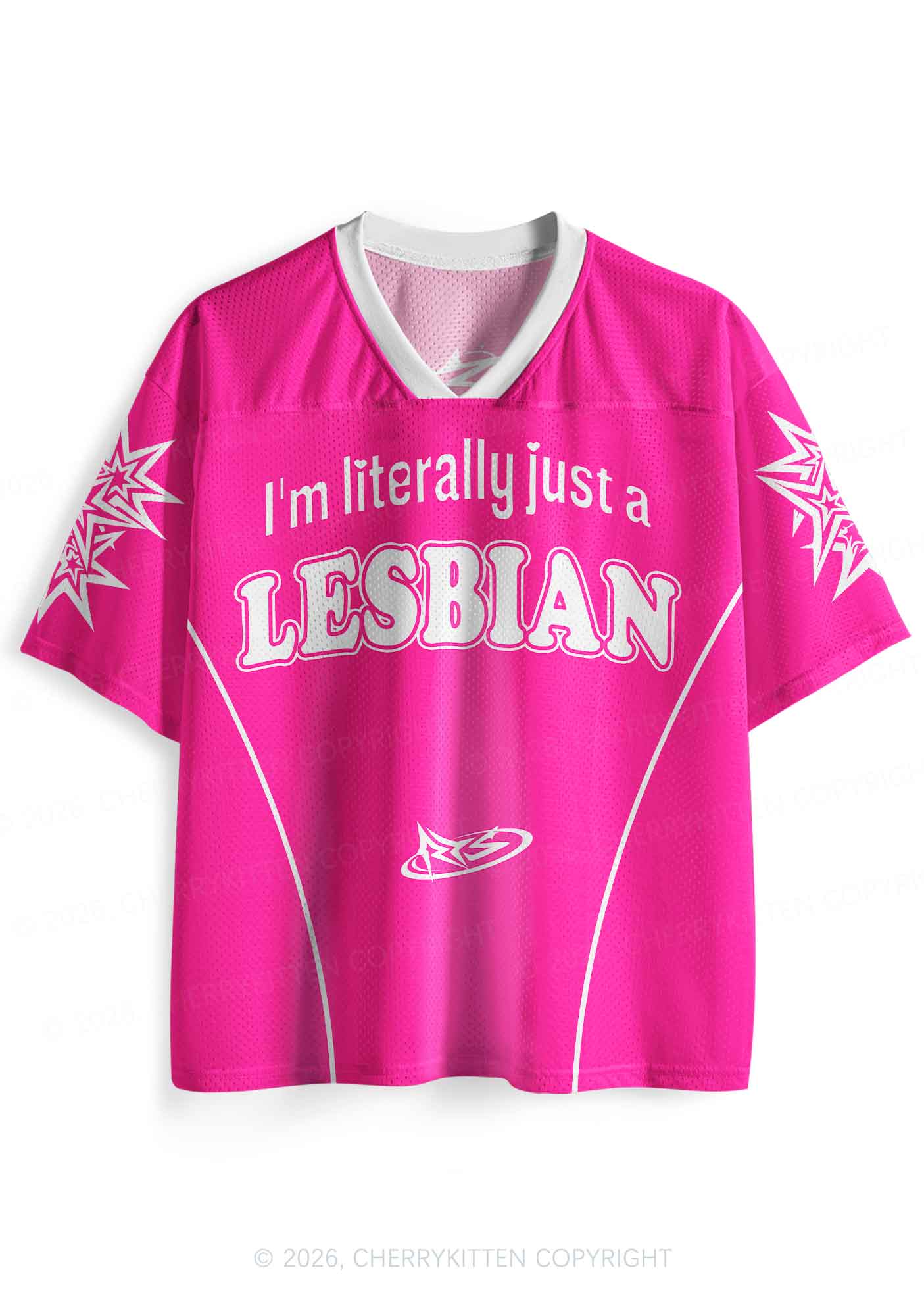 Literally Just A Lesbian Pride Y2K Sport Jersey Shirts Cherrykitten