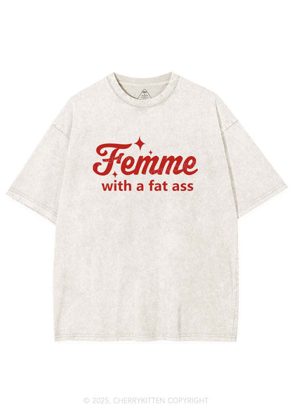 Femme With Fat Axx Pride Y2K Shirts Washed Tee Cherrykitten